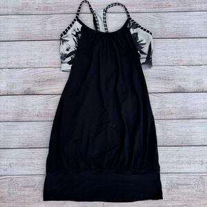 Lululemon No Limits Tank Brisk Bloom Black White